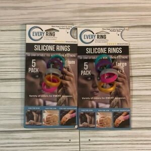 Every Ring Silicone Rings Med Fits 6.5-7 & Large 7.5-9, 5 Packs (Set of 2).